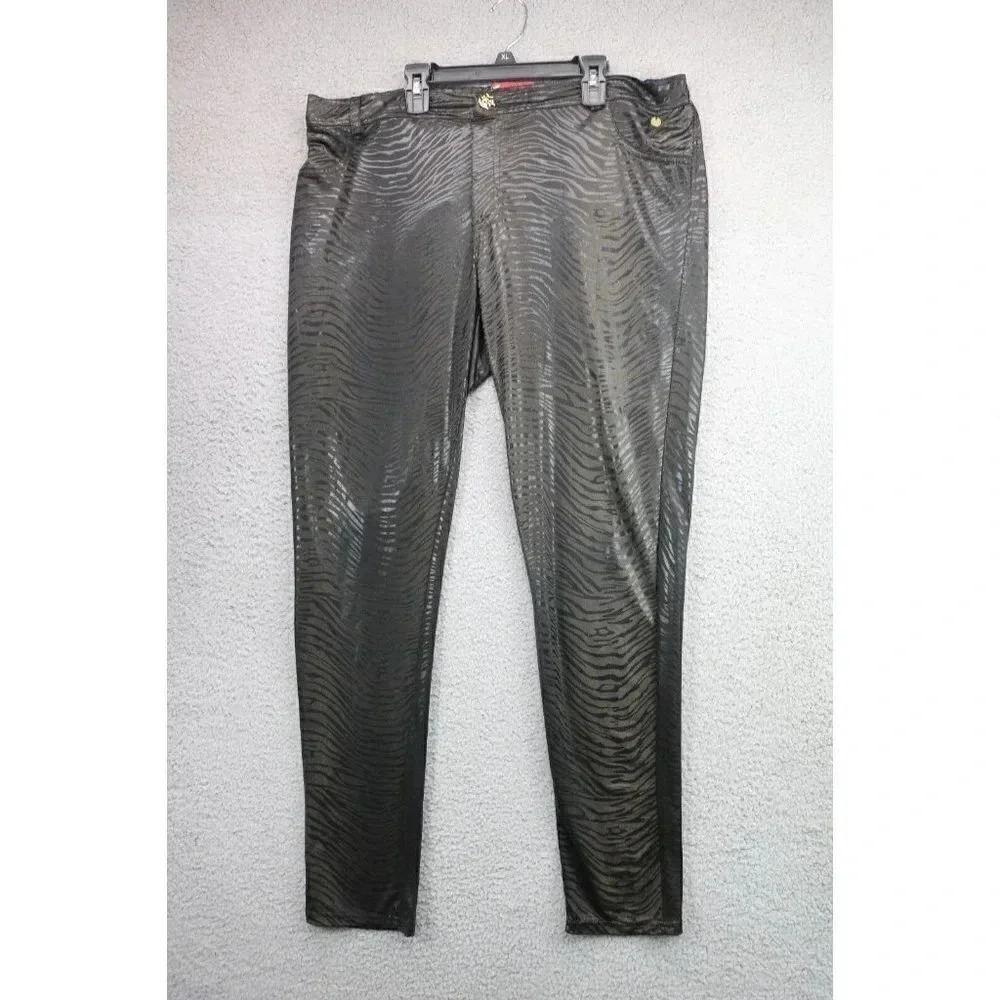 Apple Bottoms Women's Animal Print Pants/Leggings-Size 15-16-Shiny-Stretchy